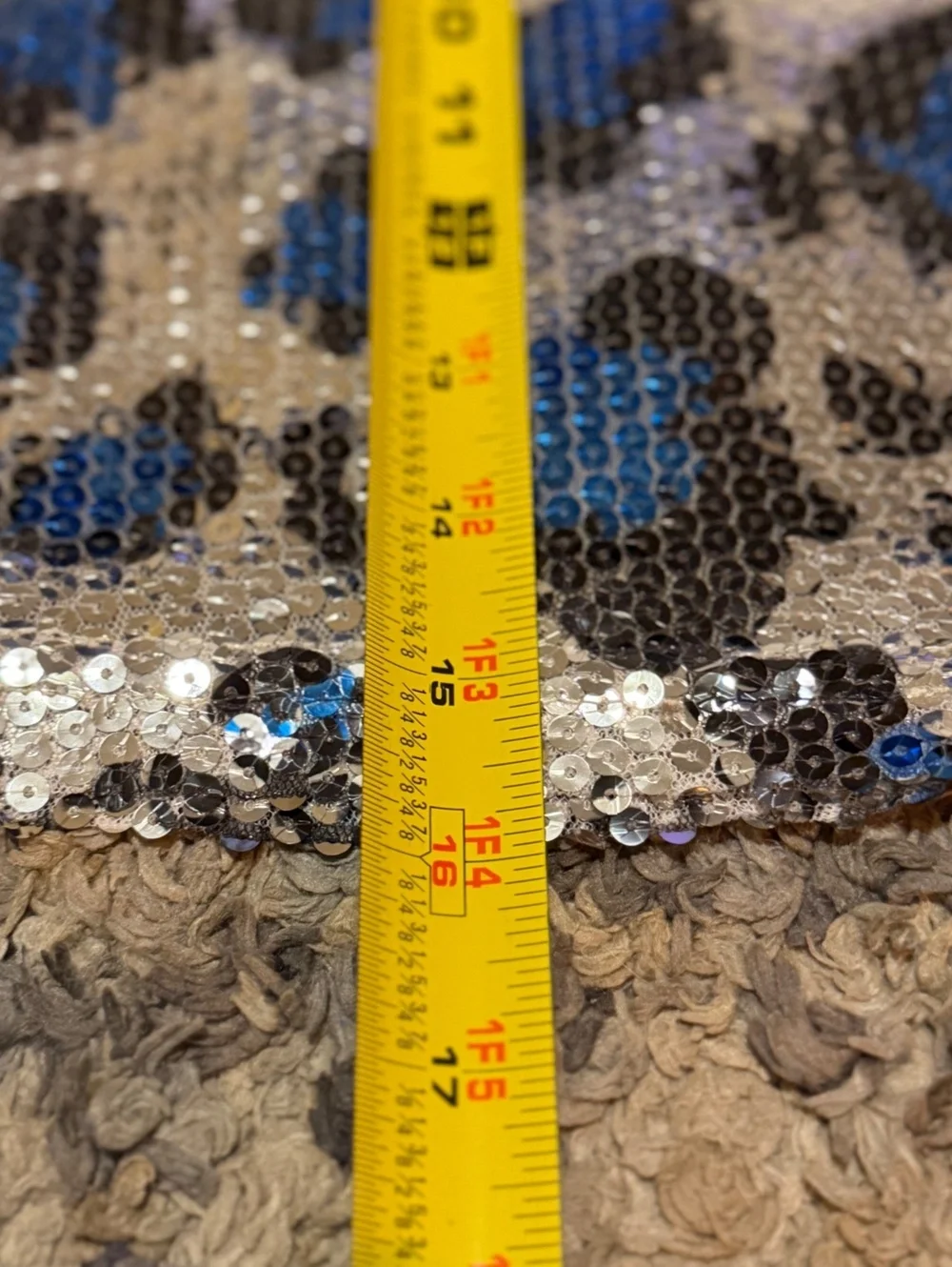 Sans Souci Small Sequin Leopard Mini Skirt Blue Silver Black